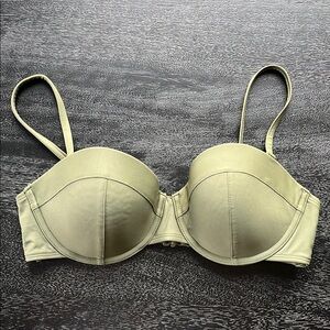 Olive green underwire bikini top